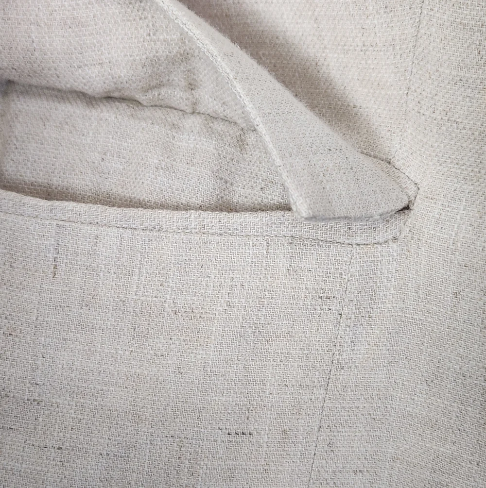 British Khaki Vintage Old Money Tailored Coastal Creme Linen Blazer Size M